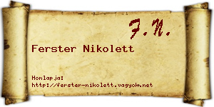 Ferster Nikolett névjegykártya