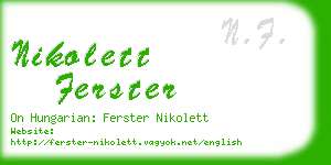 nikolett ferster business card